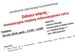 Zobacz więcej - Innowacyjne moduły mikroskopowe Leica