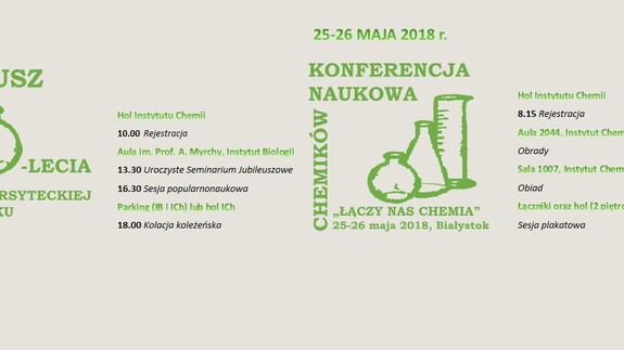 Jubileusz 50-lecia Chemii Uniwersyteckiej i Konferencja Naukowa Chemików "Łączy nas Chemia"