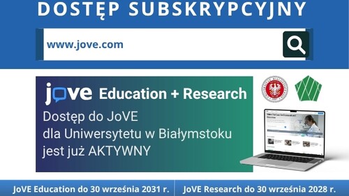 Zapraszamy do korzystania z platformy JoVE Education oraz JoVE Research