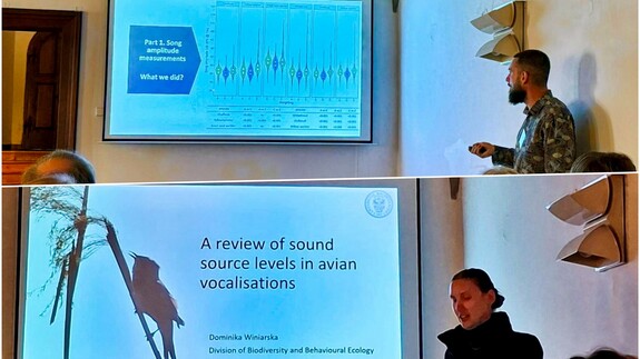 Dr Krzysztof Deoniziak oraz dr Dominika Winiarska prezentujący wyniki badań