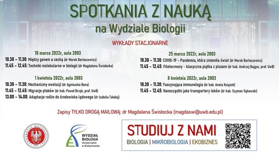 Spotkania z Nauką na Wydziale Biologii