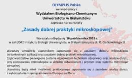 Warsztaty w Instytucie Biologii - Zasady dobrej praktyki mikroskopowej 