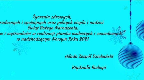 Spotkanie Wigilijne on-line na Wydziale Biologii