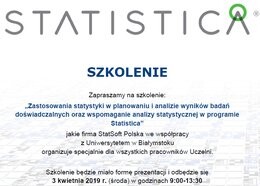 Szkolenie Statistica