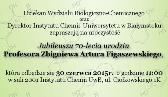 Jubileusz 70-lecia urodzin Profesora Zbigniewa Figaszewskiego